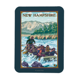 New HampshireRiver Rafting Scene Magnet