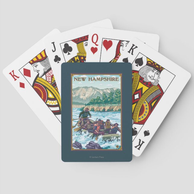New HampshireRiver Rafting Scene Poker Cards (Back)