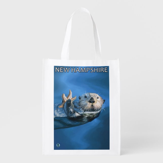 New HampshireSea Otter Scene Grocery Bag (Front)