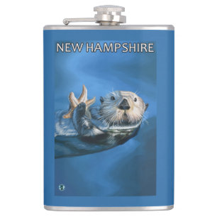 New HampshireSea Otter Scene Hip Flask