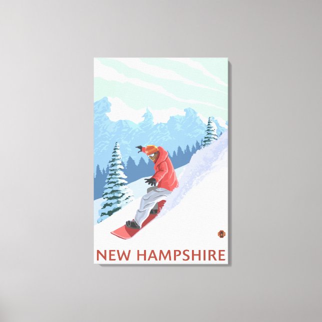 New HampshireSnowboarder Scene Canvas Print (Front)
