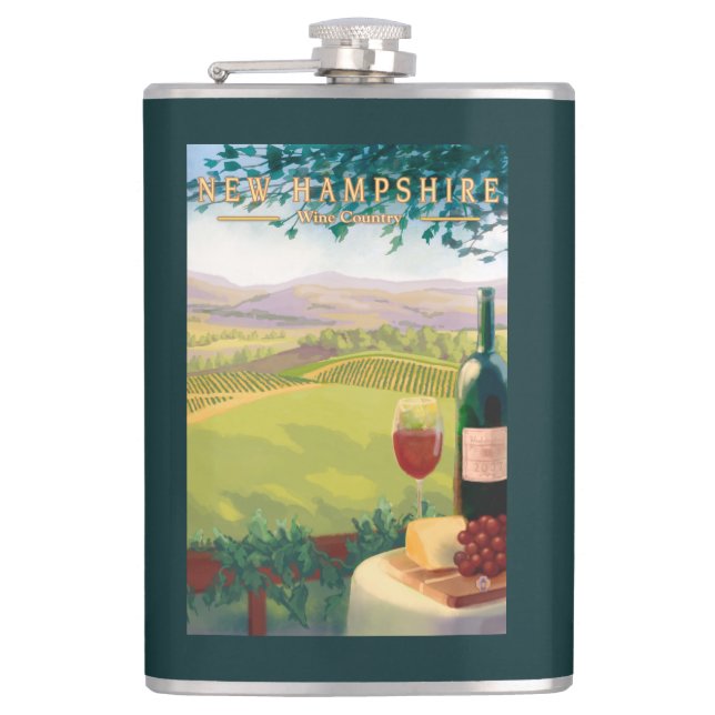 New HampshireWine Country Scene Flask (Front)