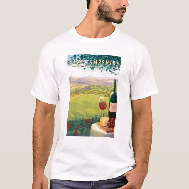 New HampshireWine Country Scene T-Shirt (Front)