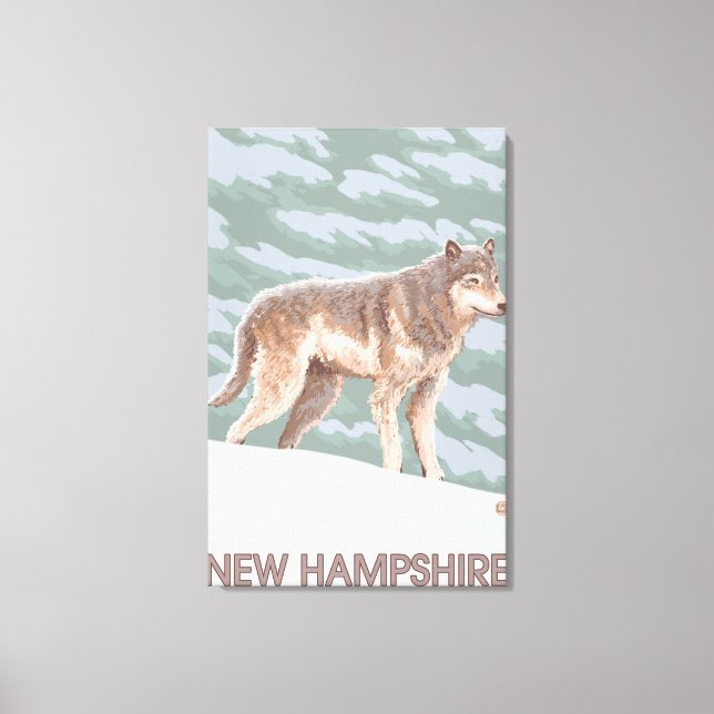 New HampshireWolf Scene Canvas Print (Front)