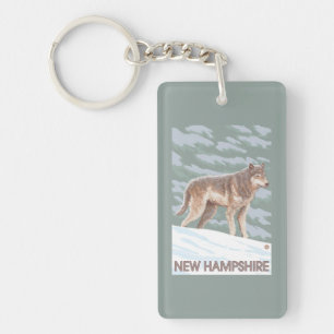New HampshireWolf Scene Keychain
