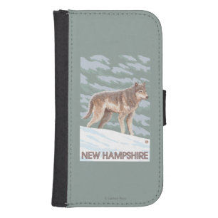 New HampshireWolf Scene Galaxy S4 Wallet Case