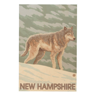New HampshireWolf Scene Wood Wall Decor