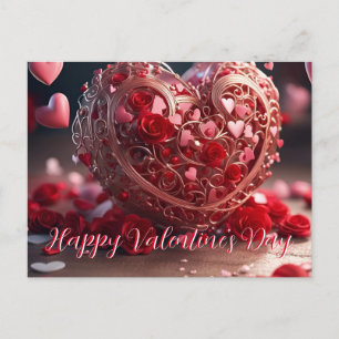 New Happy Valentine's Day Hearts Postcard