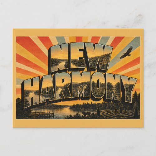 New Harmony Indiana River State Park Garden Art Postcard