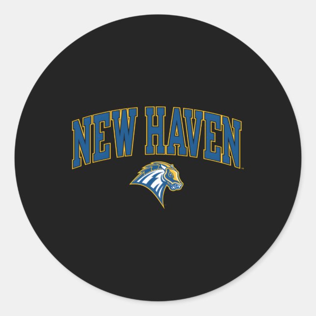 New Haven Chargers Arch Over Classic Round Sticker (Front)