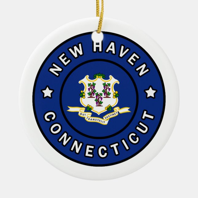 New Haven Connecticut Ceramic Ornament (Front)