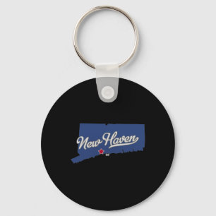 New Haven Connecticut Ct Map Keychain