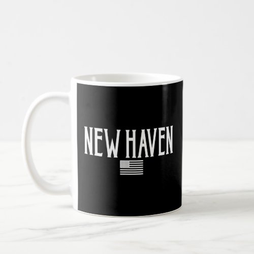 New Haven Connecticut Us Flag Text Pink With White Coffee Mug