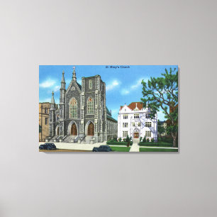 New Haven, CTExterior View of St. Mary's Canvas Print