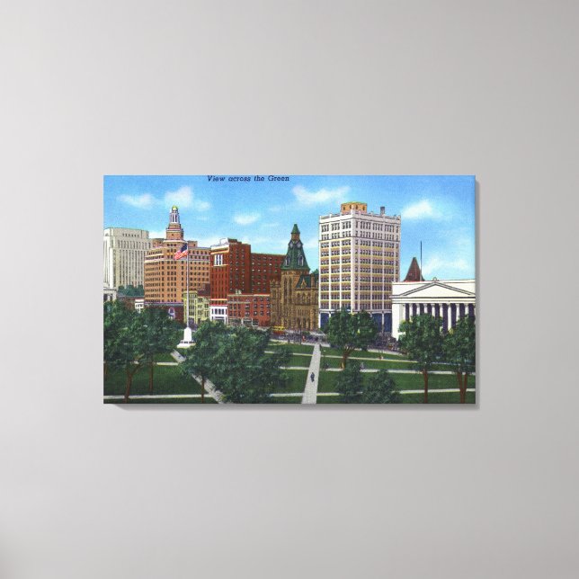New Haven, CTView from across the Green Canvas Print (Front)