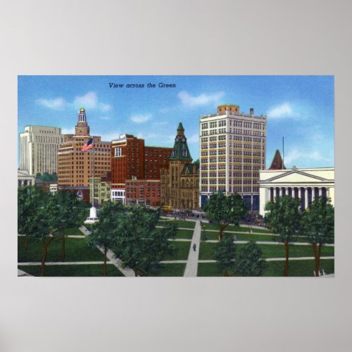 New Haven CTView from across the Green Poster