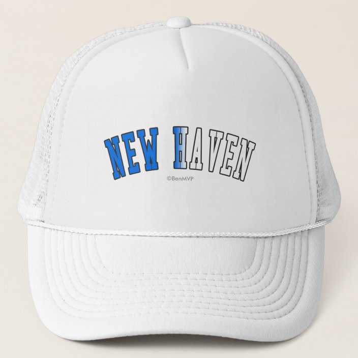 New Haven in Connecticut State Flag Colors Mesh Hat