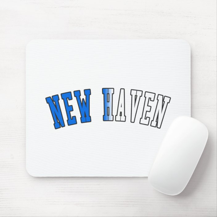 New Haven in Connecticut State Flag Colors Mouse Pad