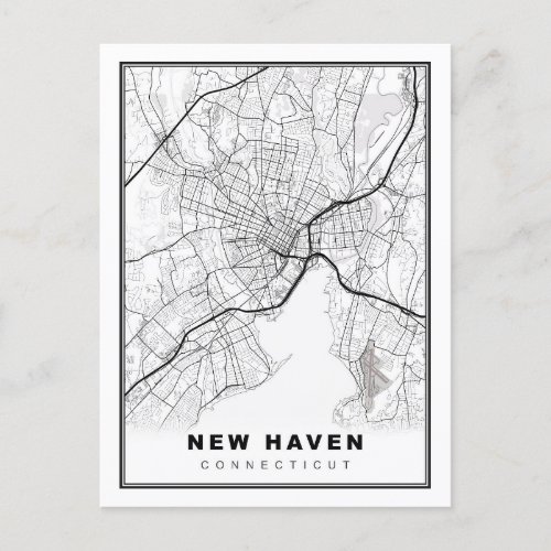 New Haven Map Postcard