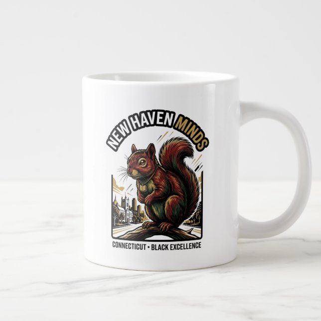 New Haven Minds Red Squirrel Black Excellence Art Giant Coffee Mug (Right)