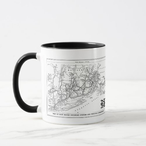 New Haven Railroad 1956 Map Mug