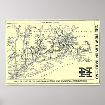 New Haven Railroad 1956 Map Poster by stanrail at Zazzle