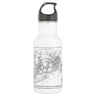 New Haven Railroad 1956 Map Water Bottle