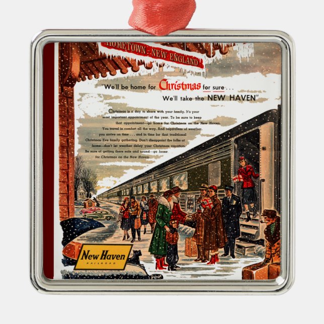 New Haven Railroad Christmas 1947  Ornament (Front)