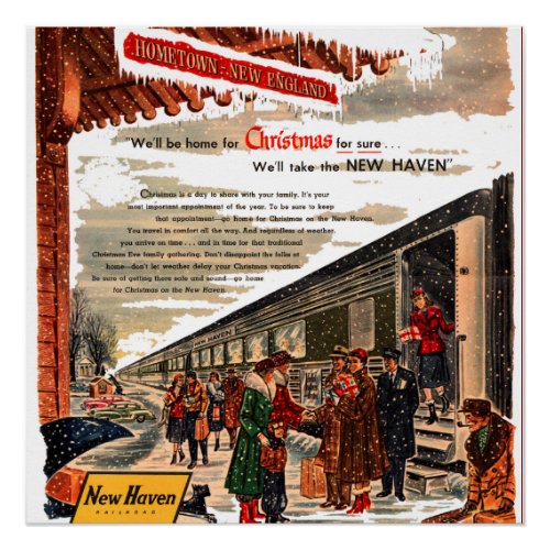 New Haven Railroad Christmas 1947    Poster