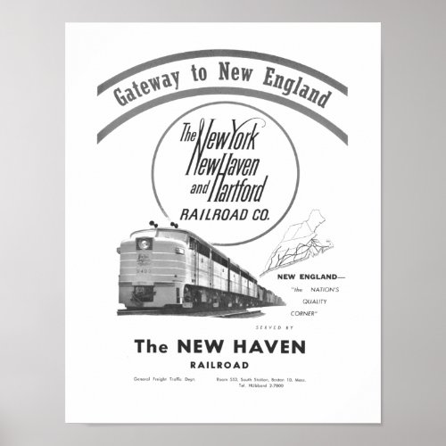 New Haven Railroad_Gateway To New England 1950 Poster