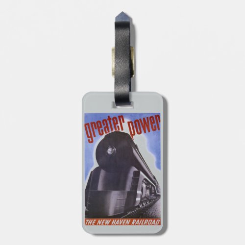 New Haven Railroad Greater Power 1938 Luggage Tag