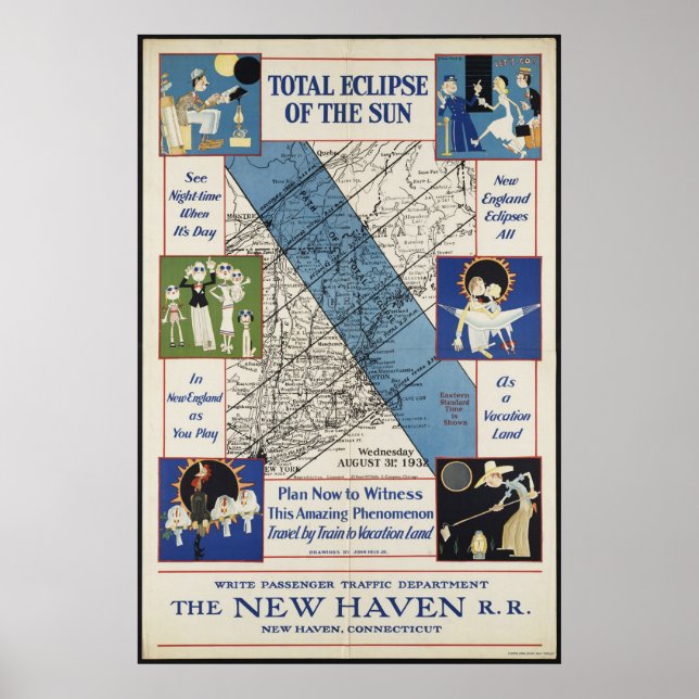New Haven Vintage Travel Poster Ad Retro Prints (Front)