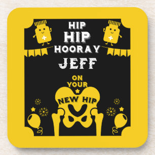 New Hip Replacement Get Well Beverage Coaster