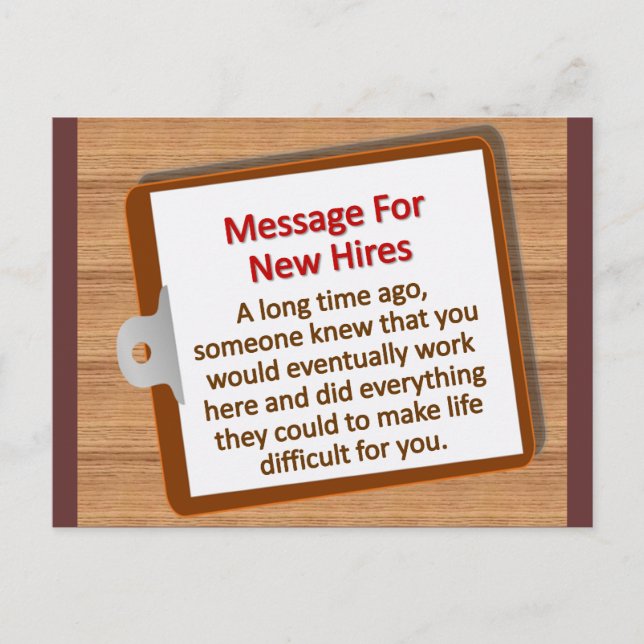 New Hires  Postcard (Front)