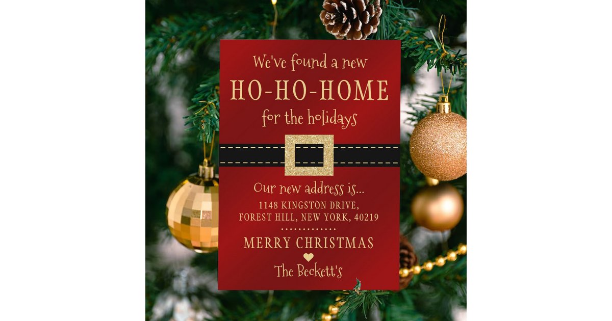 New Ho Ho Home For The Holidays Moving Holiday Card | Zazzle