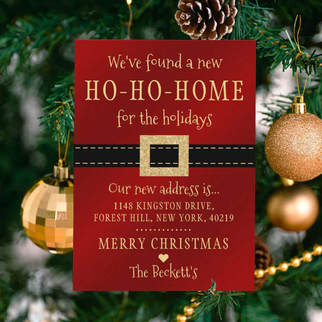 New Ho Ho Home For The Holidays Moving Holiday Card | Zazzle