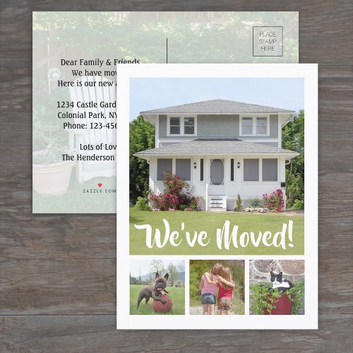 New Home 5 Photo Change of Address Weve Moved Announcement Postcard