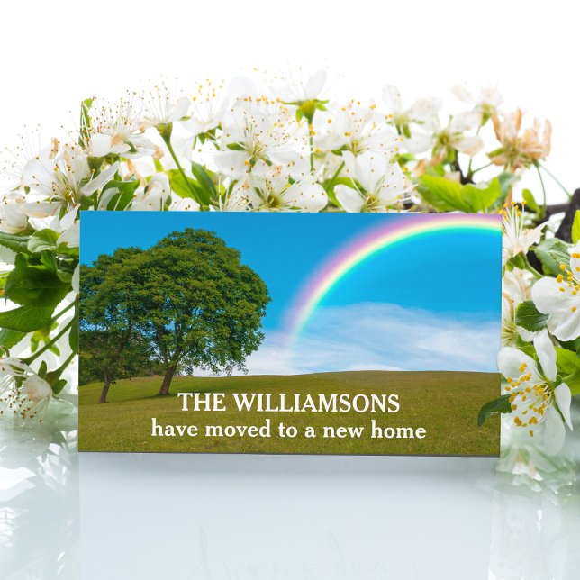 New Home Address Beautiful Rainbow Moving Business Card (Creator Uploaded)