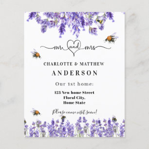 New home address change lavender bees moving flyer