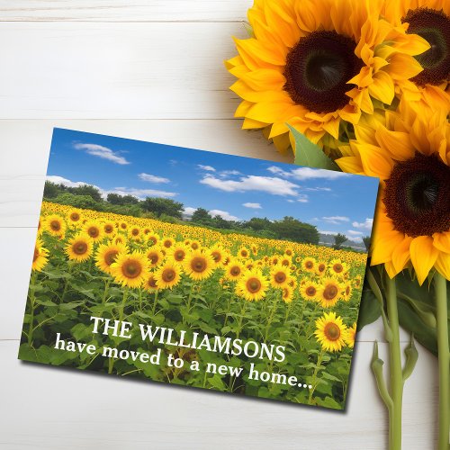 New Home Address Change Pretty Sunflowers Moving Announcement