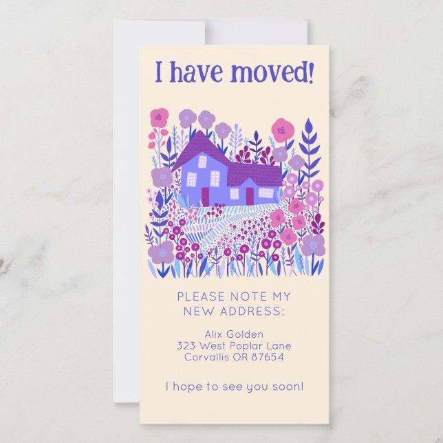 New Home Address Cute Farmhouse Tree-Free Card (Front)