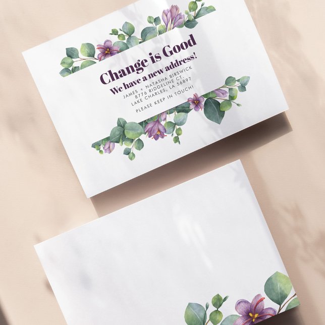 New Home Address Eucalyptus Moving Announcement (Eucalyptus Botanical Change of Address Announcement)