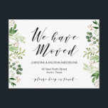 New Home Address, Greenery, Moving Announcement Postcard<br><div class="desc">This modern,  greenery new home,  moving announcement,  change of address postcards (with card title,  We have moved). It s the perfect way to announce to your friends and family,  that you have moved.
#TeeshaDerrick</div>