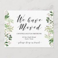 New Home Address, Greenery, Moving Announcement