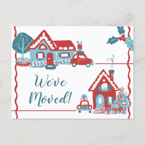 New Home Address Holiday We Moved Retro Vintage Announcement Postcard