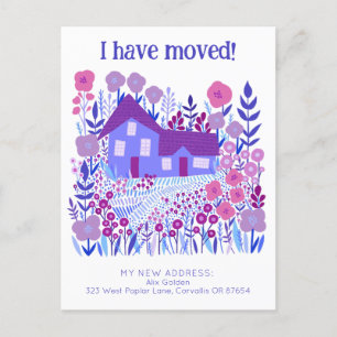 New Home Address I Have Moved Farmhouse Flowers Postcard