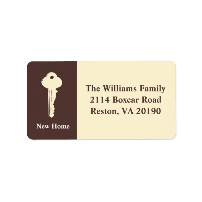 New Home Address Labels - Brown (Front)