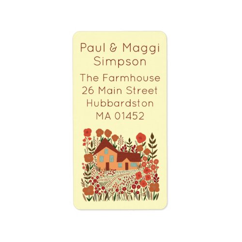 New Home Address Labels Farmhouse Flowers