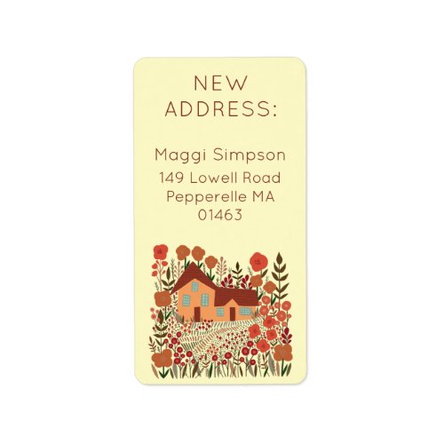 New Home Address Labels Farmhouse Flowers