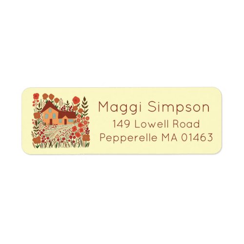 New Home Address Labels Farmhouse Flowers